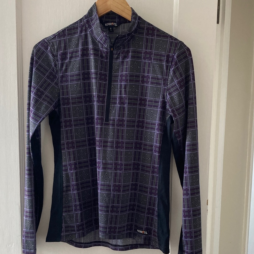 Kerrits Purple Plaid Riding Top - Long Sleeve Zip